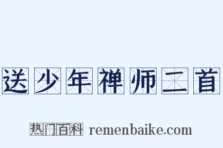 送少年禅师二首是什么意思的图片
